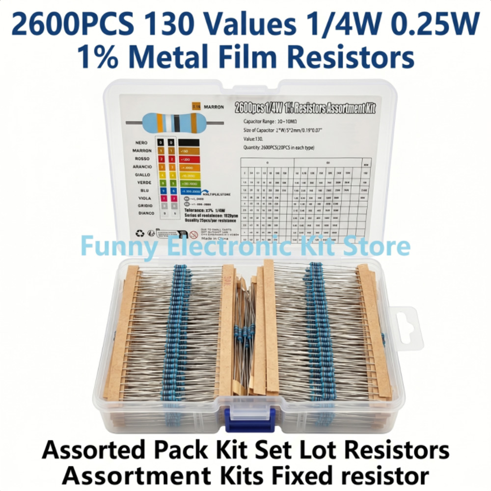 Diy Electronics Com - Kit de Resistores de Filme Metálico