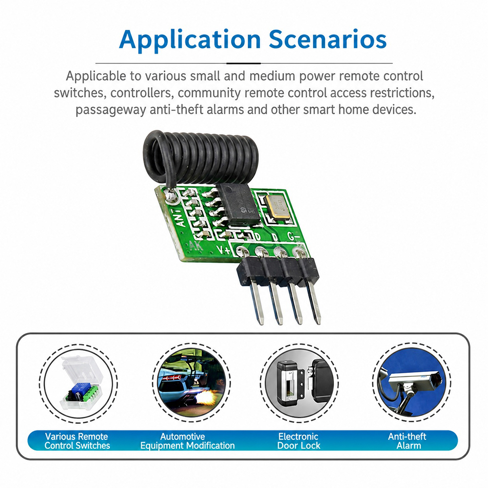 Rf 433Mhz Module - Módulo Receptor RF Superheteródino 315MHz/433MHz 3.3V-5.5V