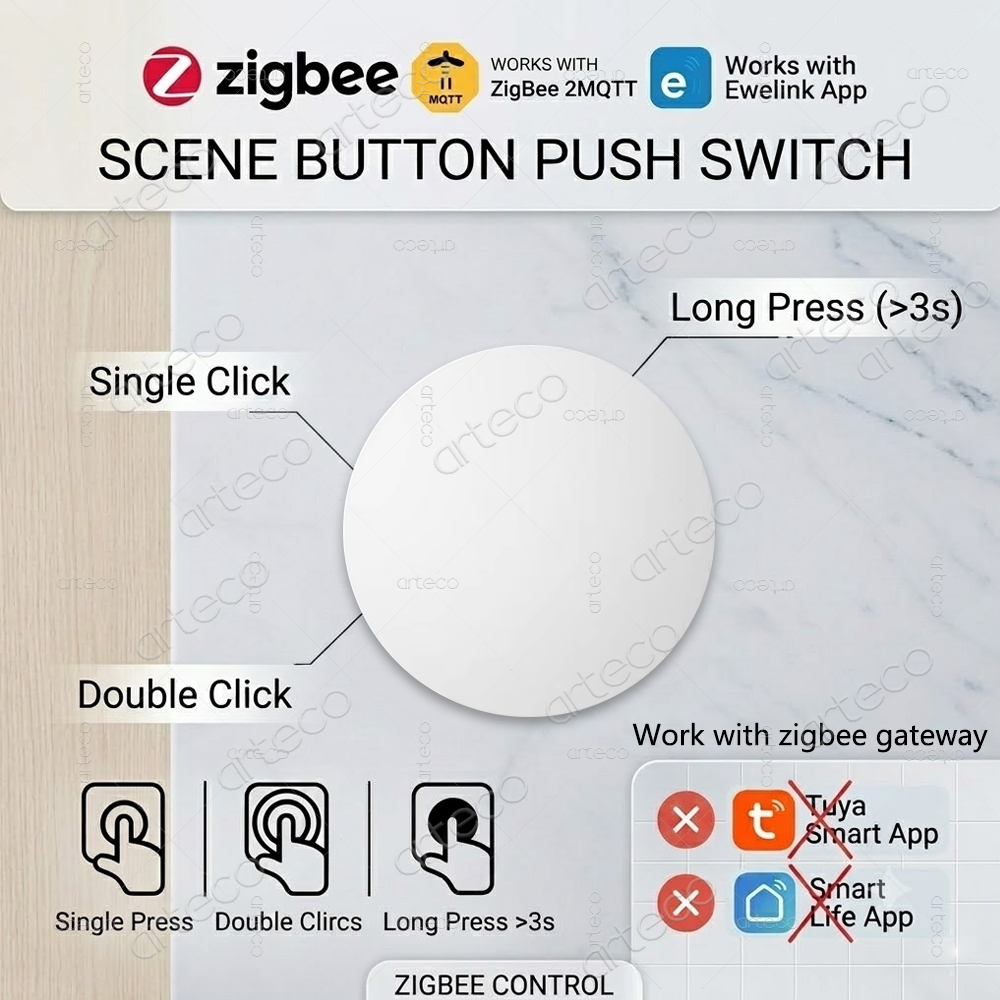Diy Electronics Button - Botão Zigbee para Cenários, Controle Remoto