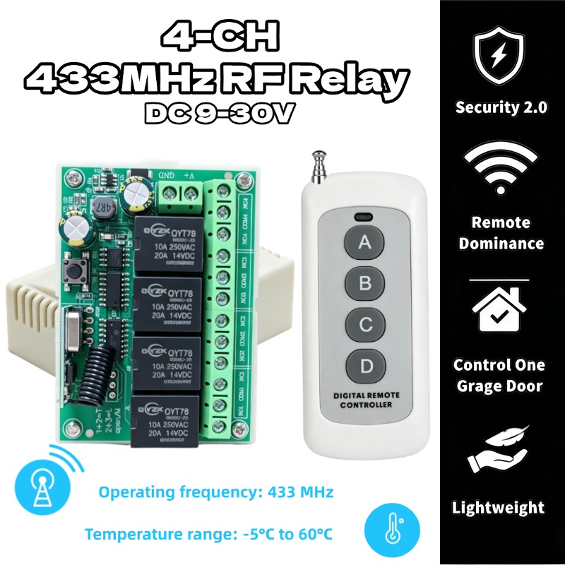 Rf 433Mhz Module - Módulo Receptor de Relé Universal com