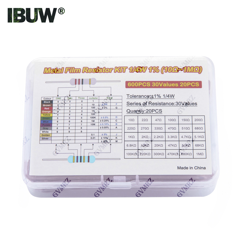 600 peças 30 valores 1/4w kit  - Diy Electronics Com avaliação e preço