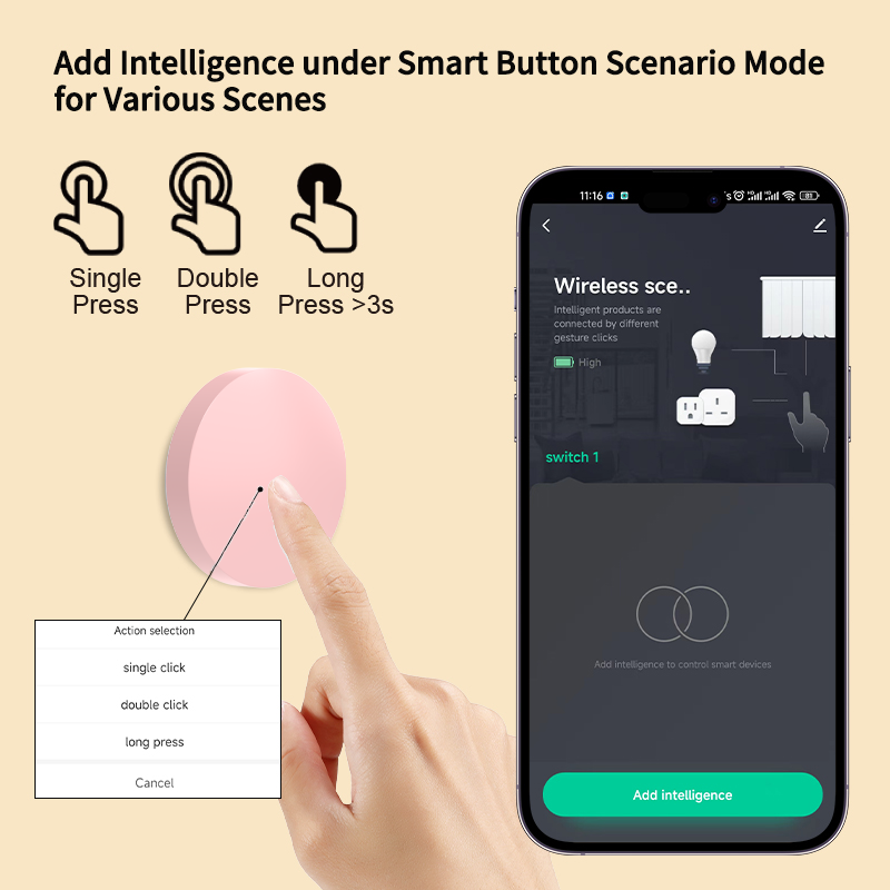 Botão Sem Fio Inteligente ZigB - Diy Electronics Button avaliação e preço