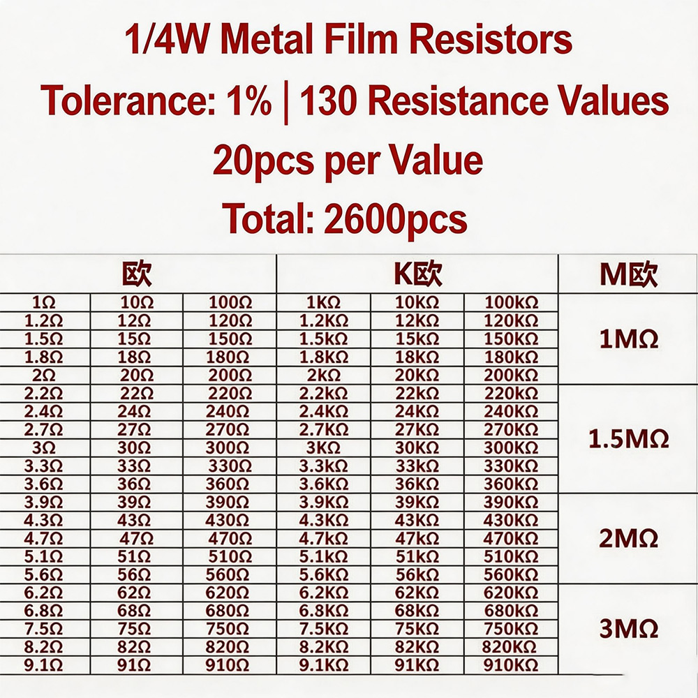 Kit de Resistores de Filme Met - Diy Electronics Com avaliação e preço