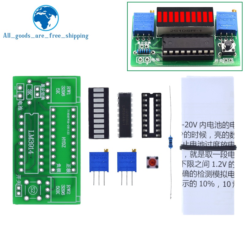 Lm3914 10 segmentos 3.7v lítio - Diy Electronics Test Equipment avaliação e preço