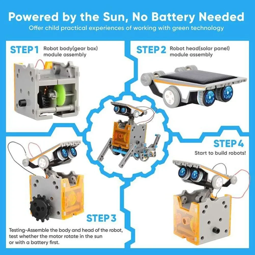 13 em 1 robô movido a energia  - Diy Electronics Toys avaliação e preço